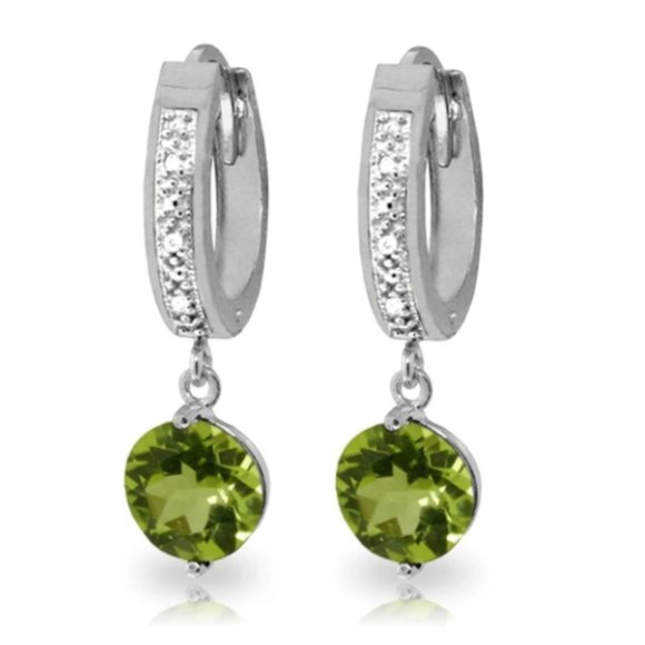 2.63 Carat 14K White Gold Hoop Earrings - Picture 1 of 1